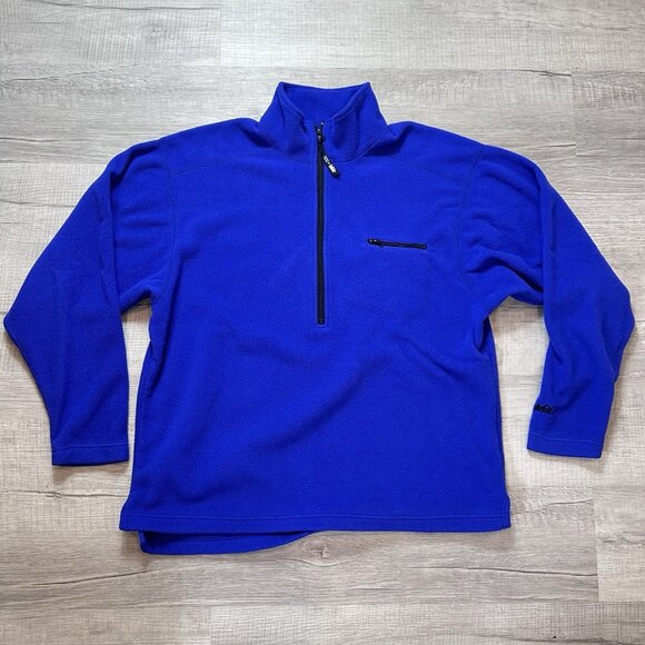 Vintage Rei Micro Series Polartec Fleece Pullover Half Zip Blue Mens Large USA - Picture 1 of 8